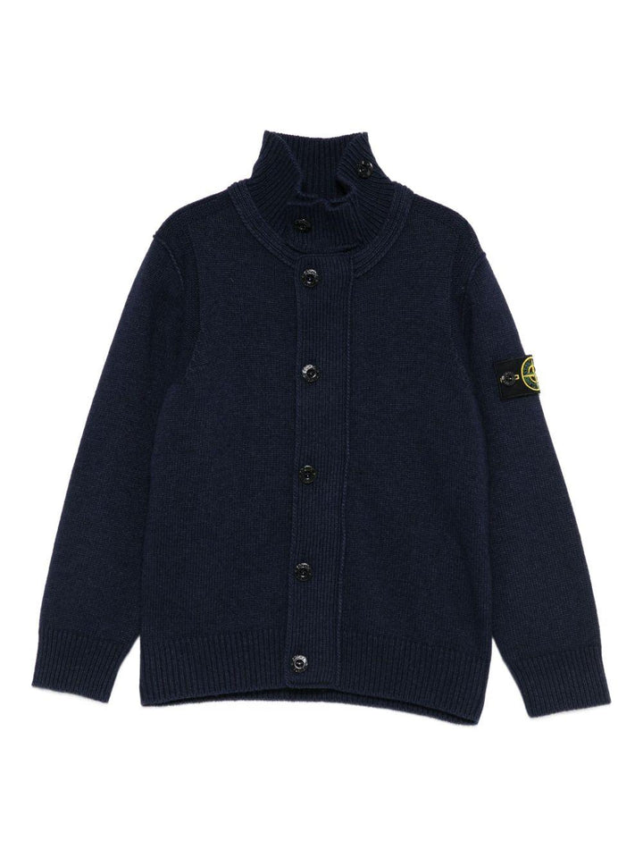 Cardigan blu per bambino 65100003S00M1 V0020 Stone Island Kids 