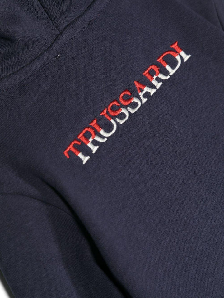 Blue sweatshirt for newborns with logo