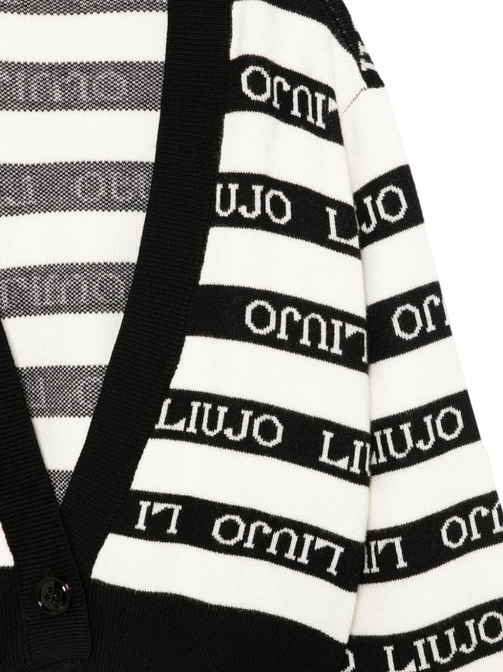 Black/white cardigan for girls with logo