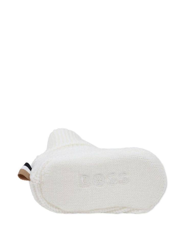 Set cappello calze bianco per neonato J52599 117 Boss Kids 