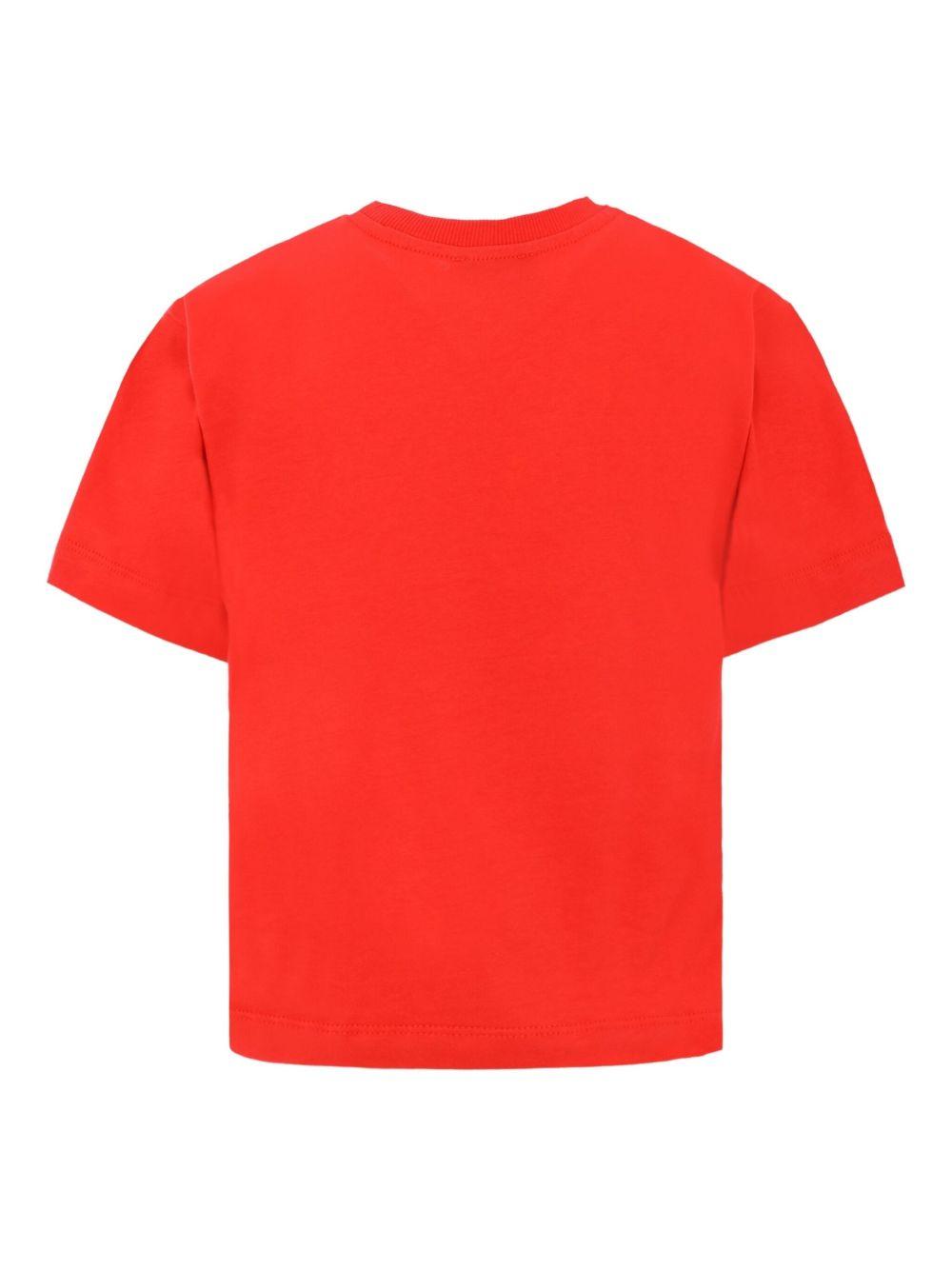 T-shirt rosso per bambino HMM05GLAA10 50109 Moschino Kids 