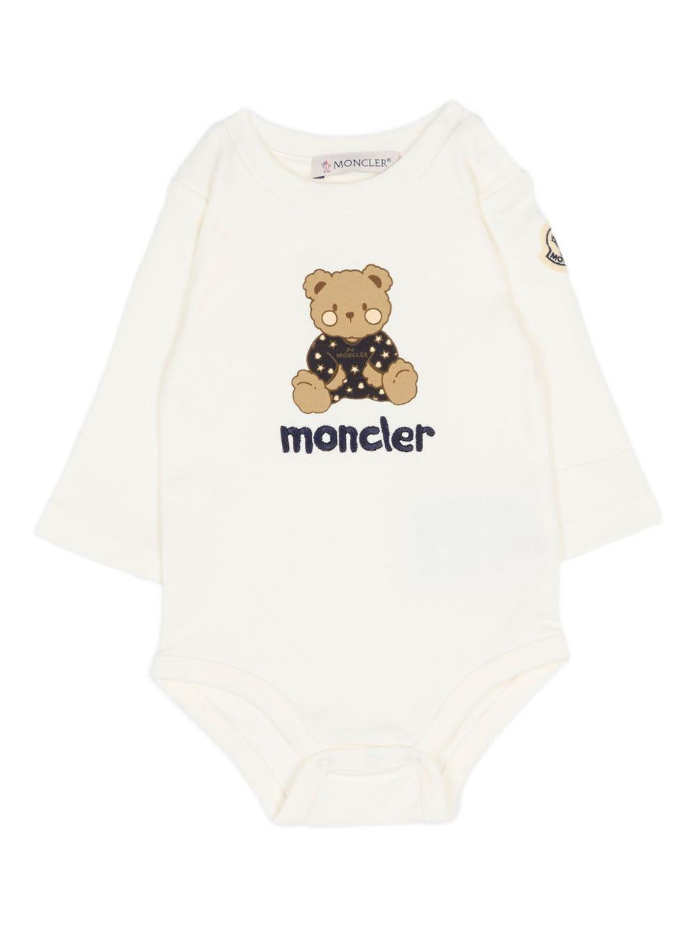 Tutina avorio per neonato 9518P000038392E F07 Moncler Kids 