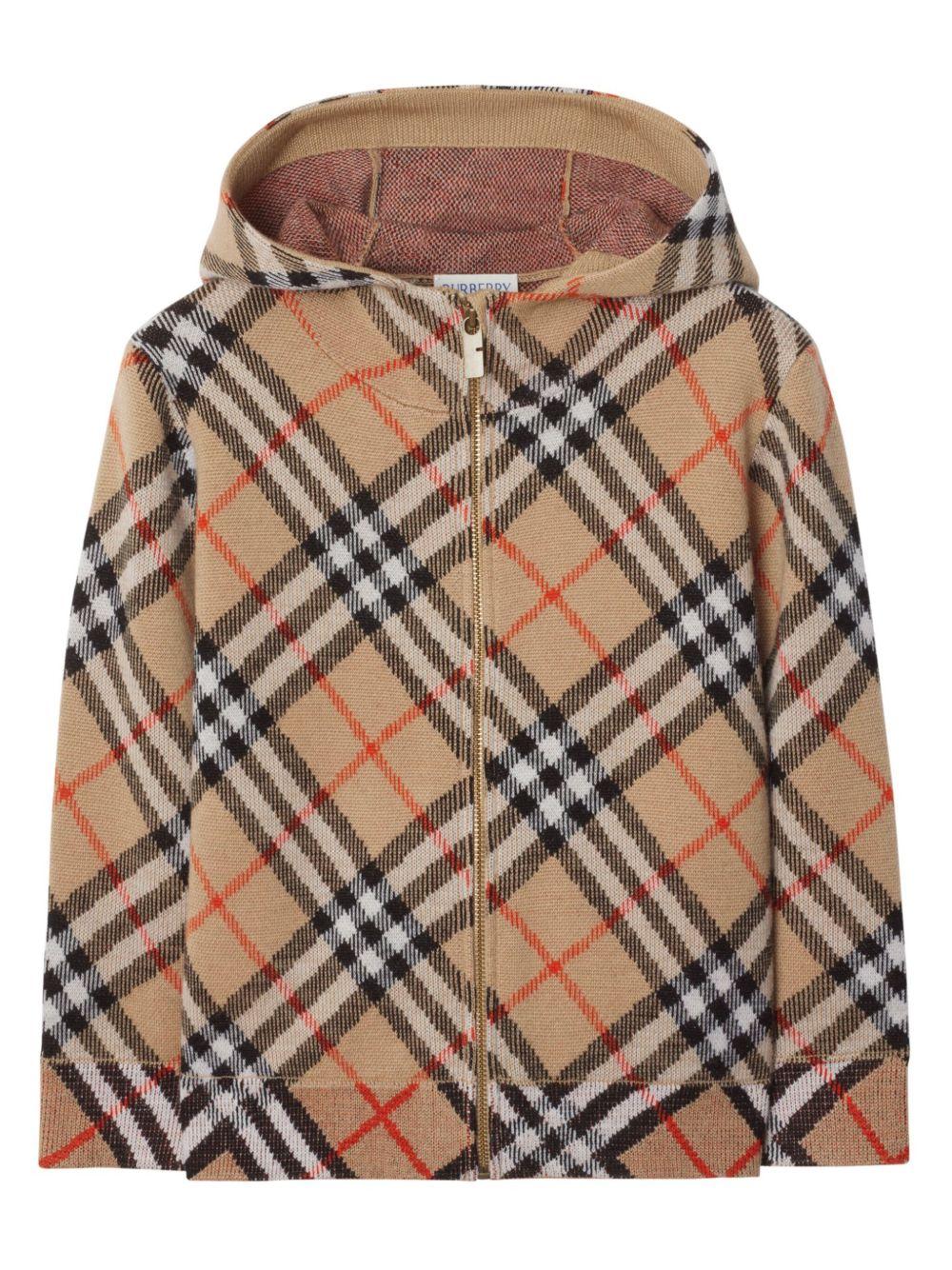 Cardigan marrone per bambina 8104314 B9368 Burberry Kids 