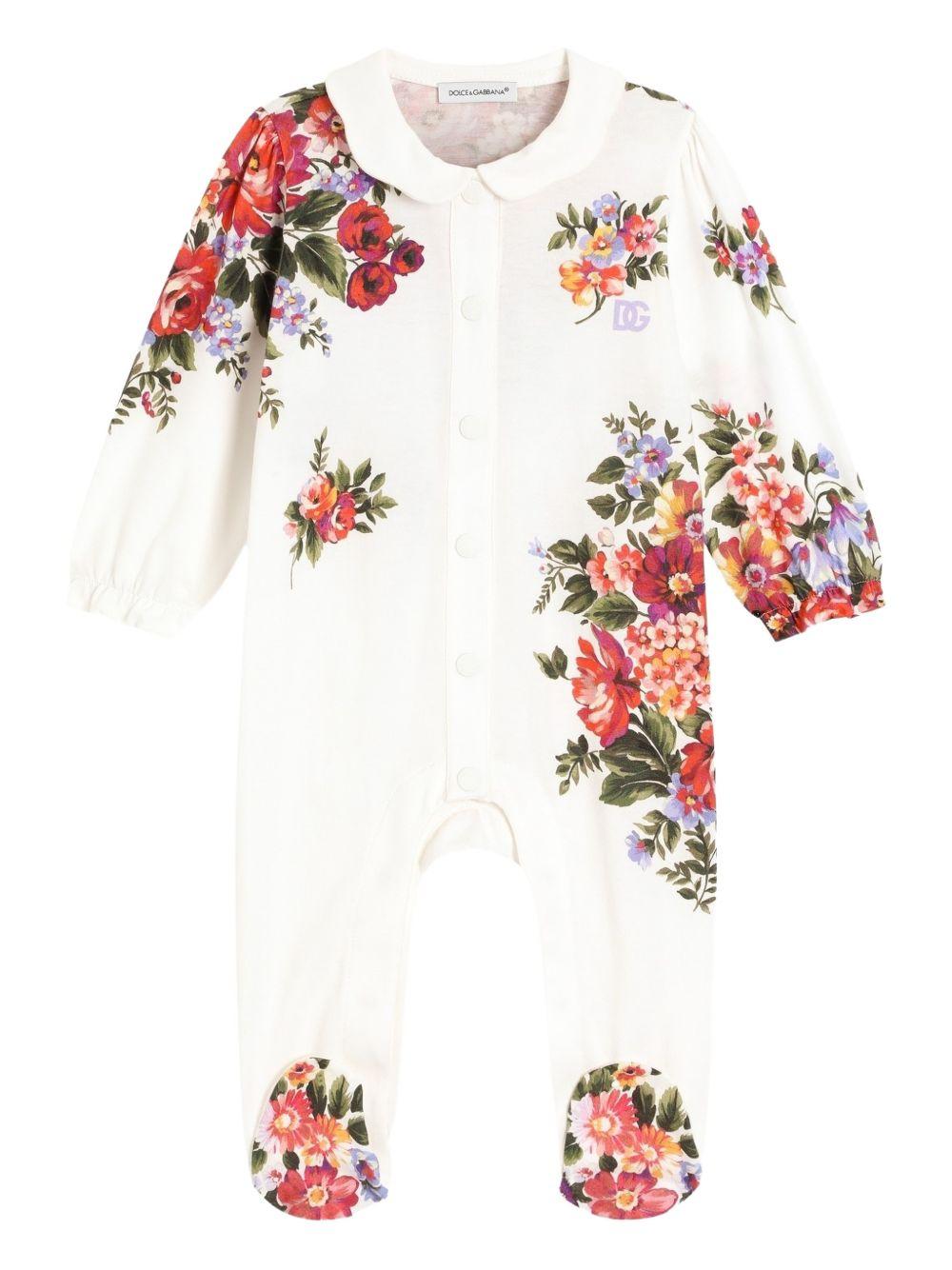 Tutina bianca/multicolor per neonata L2JO5DII7J6 HA5ZO Dolce & Gabbana Kids 