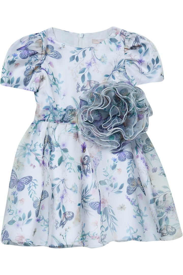 Abito bianco/blu per bambina