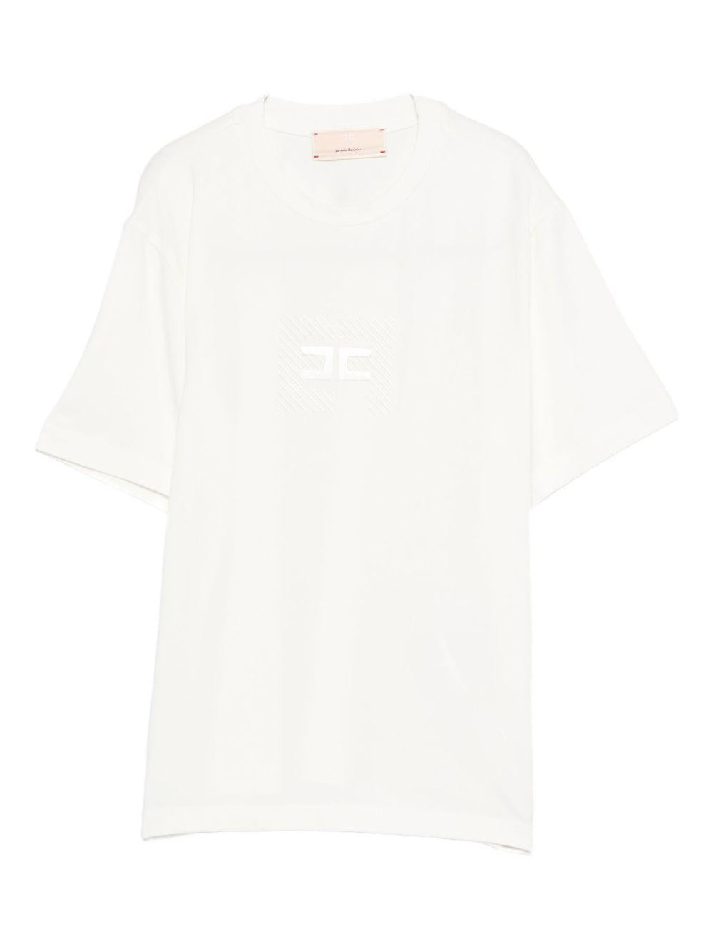 T-shirt bianco per bambina EFTS2490JE006 0004 Elisabetta Franchi Kids 