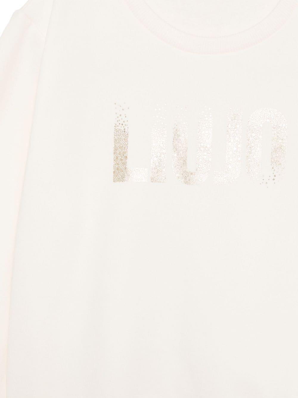 White sweatshirt for girls with logo