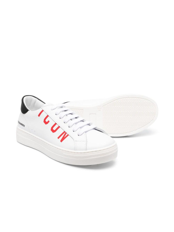Sneakers bianche per bambino con stampa ICON