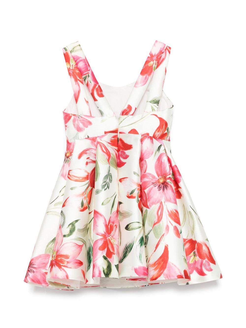 Abito beige chiaro con stampa per bambina
