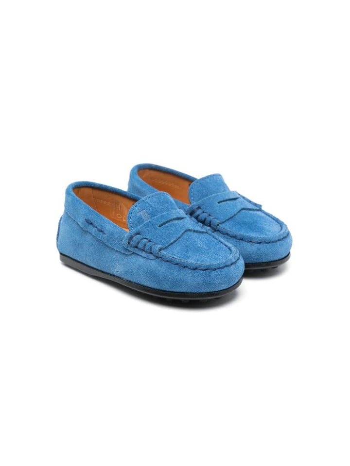 Cobalt blue moccasins for boys