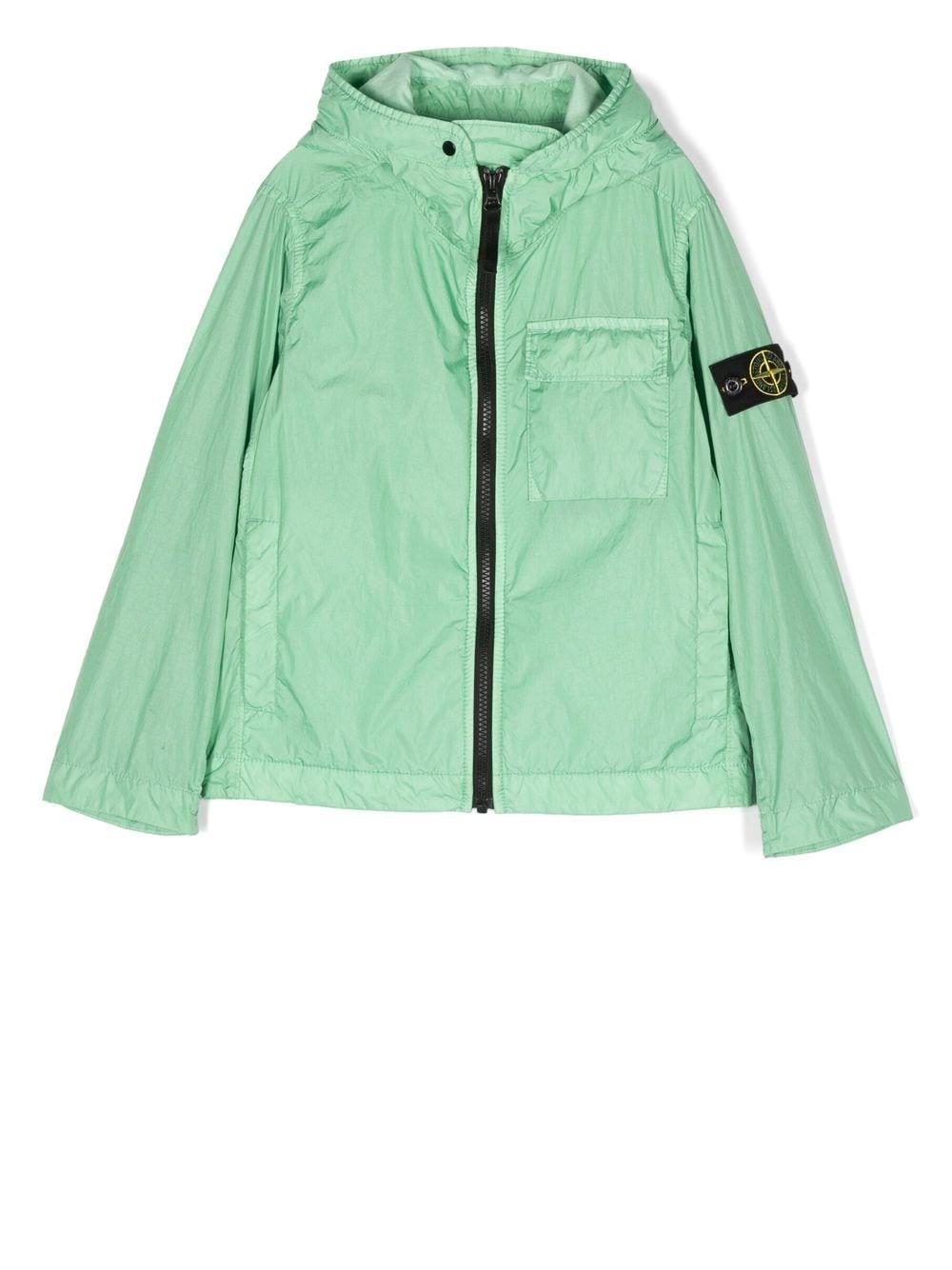 Giubbotto verde per bambino con logo 781640233 V0052 Stone Island Kids 