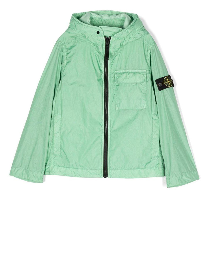 Giubbotto verde per bambino con logo 781640233 V0052 Stone Island Kids 