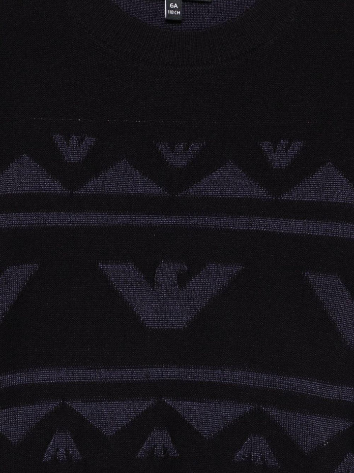 Maglione nero per bambino EB000824AF19453 UB118 Emporio Armani Kids 