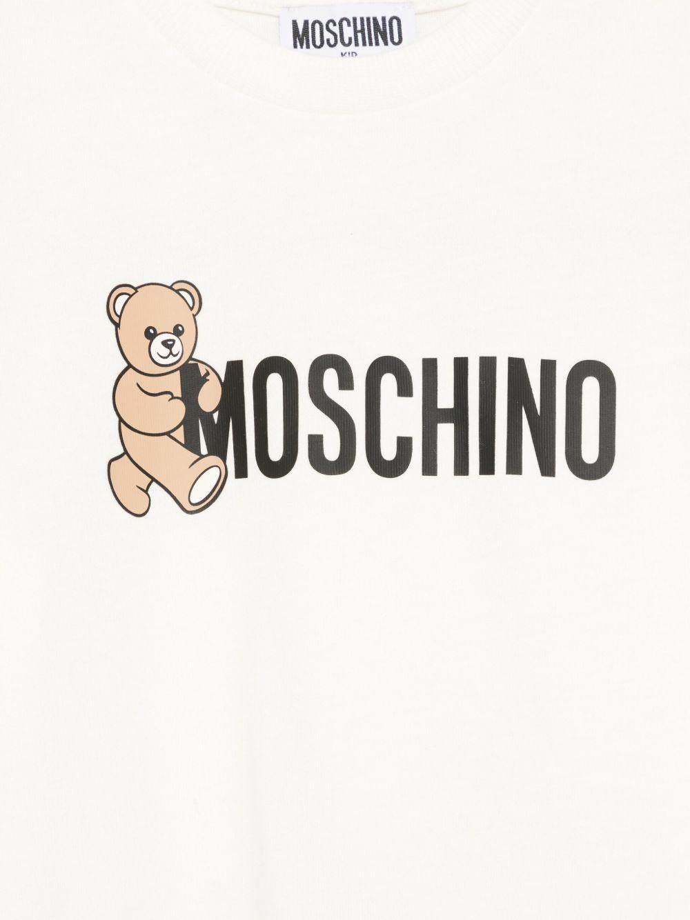 T-shirt bianco per bambino HPM058LAA34 10063 Moschino Kids 