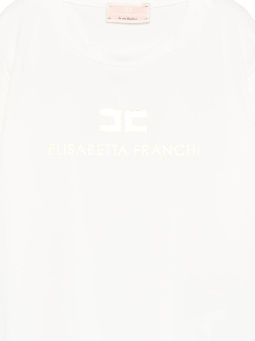 T-shirt bianco per bambina EGTS1080JE006 0115 Elisabetta Franchi Kids 