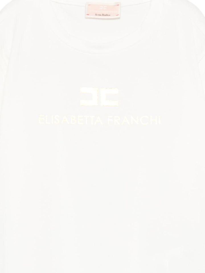 T-shirt bianco per bambina EGTS1080JE006 0115 Elisabetta Franchi Kids 