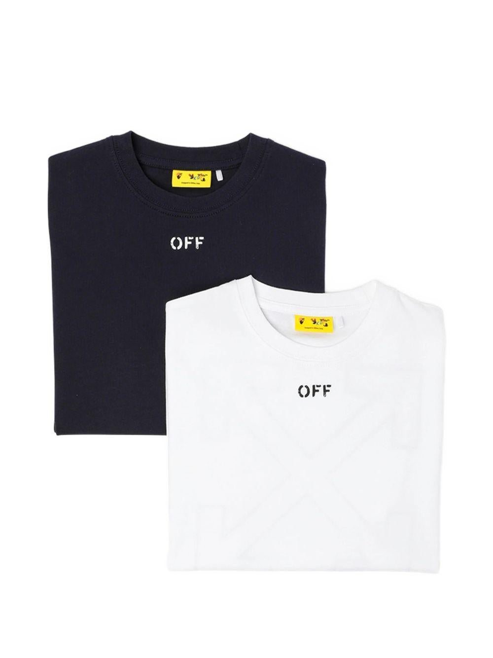 T-shirts bianca/nera per bambino OB2B001S26JER001 9060 Off White Kids 