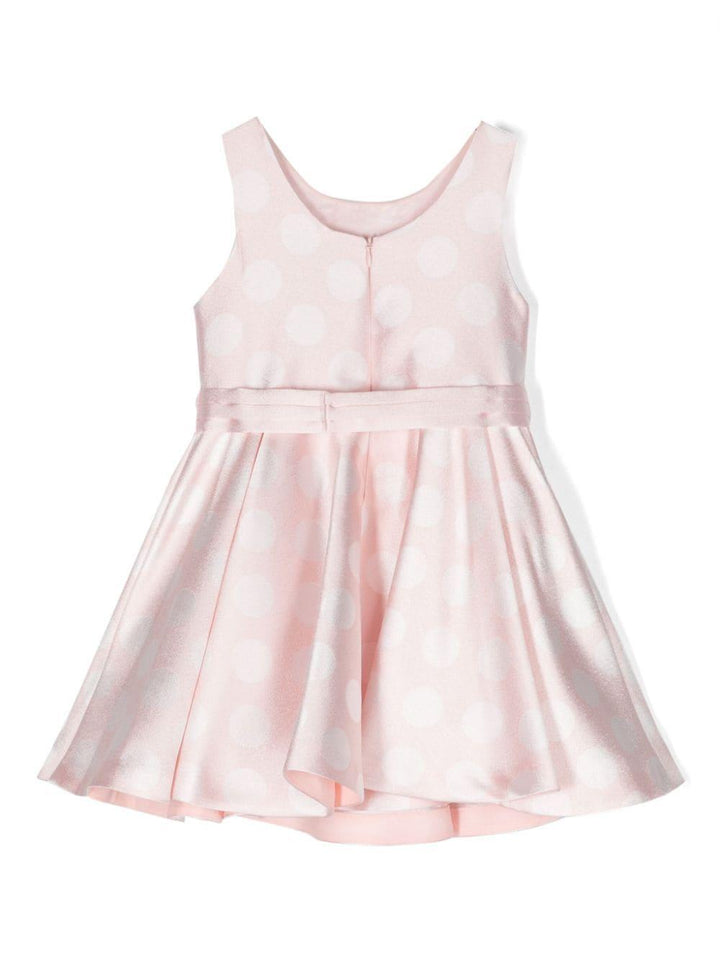 Pink dress for girls with polka dots