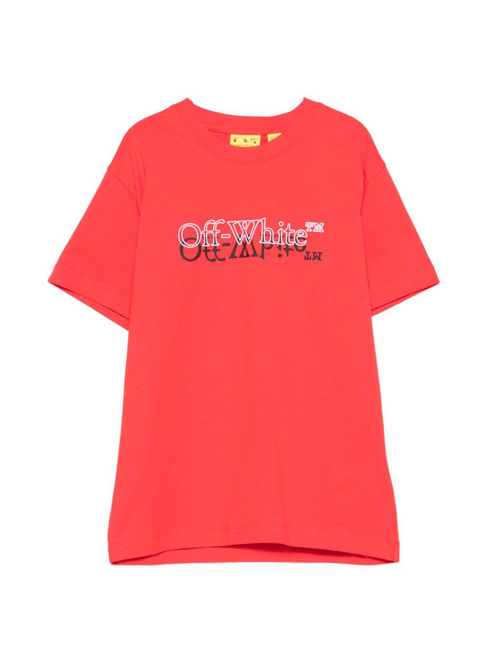 T-shirt rossa per bambino OBAA002S26JER001 6000 Off White Kids 
