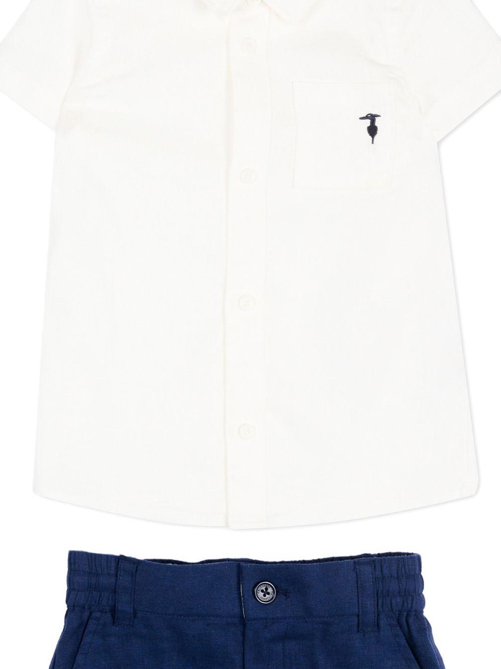 Completo bianco/blu per neonato TIP26158CL WHI Trussardi Kids 