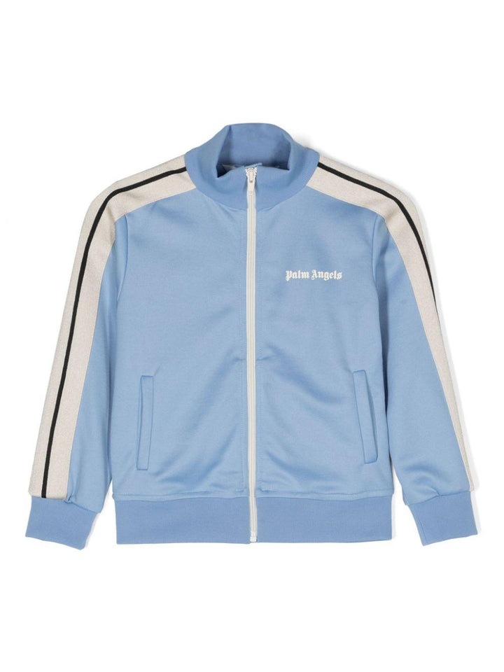 Felpa azzura per bambino con logo PBBD002S24FAB002 4003 Palm Angels Kids 