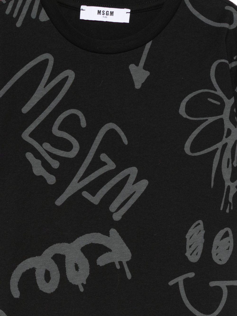 T-shirt nero per bambino F5MSJBTH244 110 Msgm Kids 