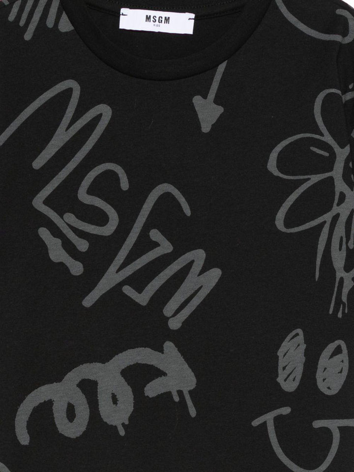 T-shirt nero per bambino F5MSJBTH244 110 Msgm Kids 