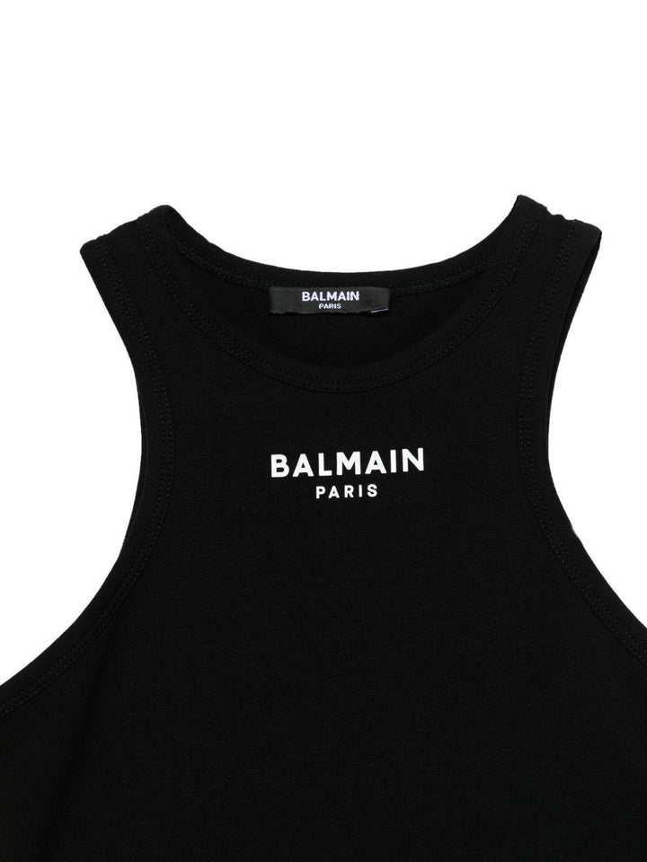 T-shirt nera per bambina con logo