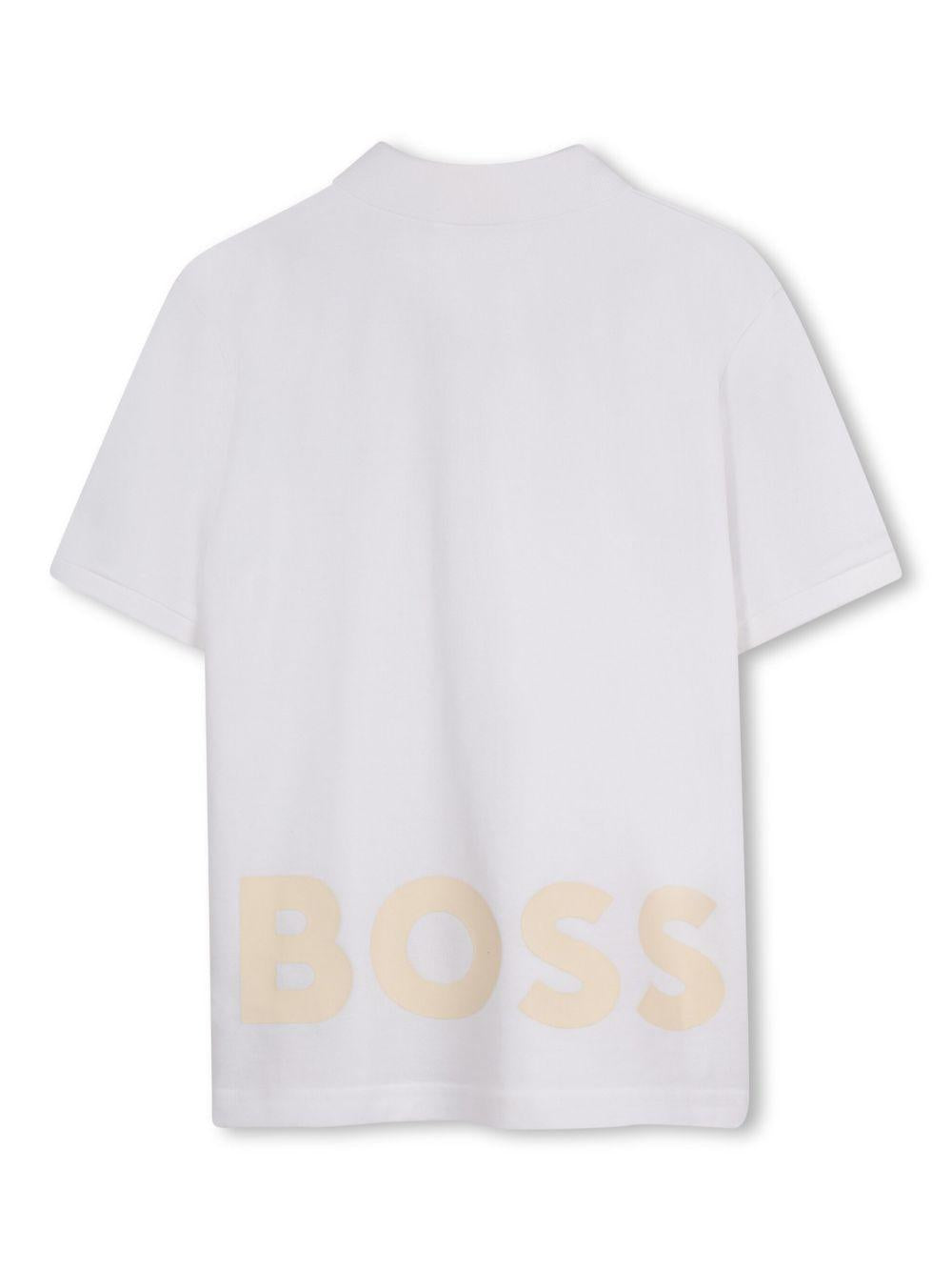 Polo bianca per bambino con logo