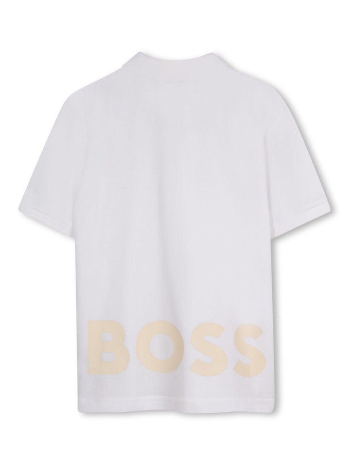 Polo bianca per bambino con logo