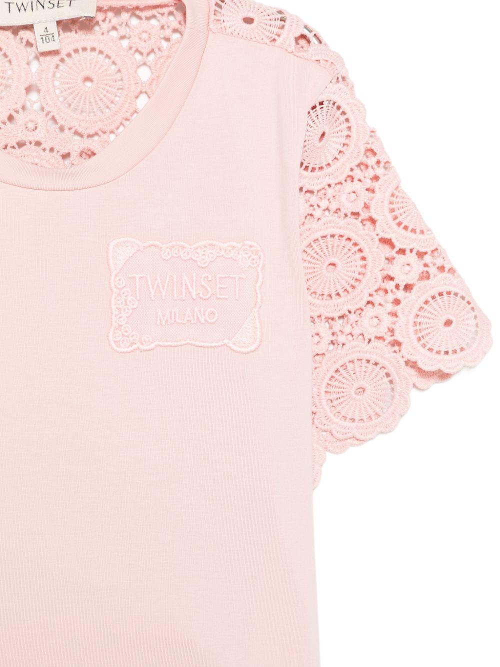 T-shirt rosa per bambina 261GB2033 10021 Twin Set 