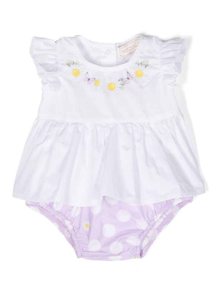 Abito bianco per neonata con fiori