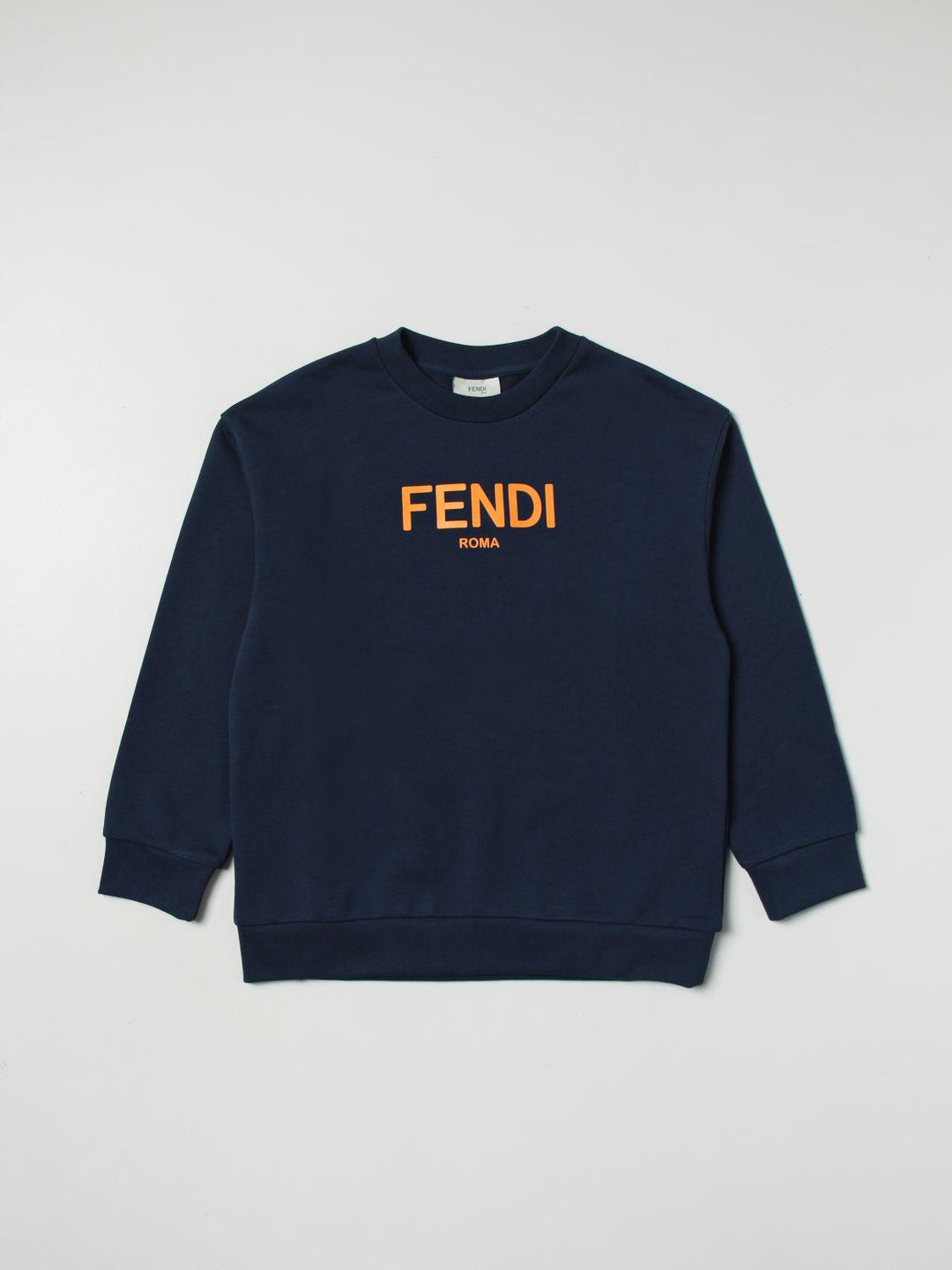 Felpa blu per bambino con logo JUH0515V0 F1I11 Fendi Kids 