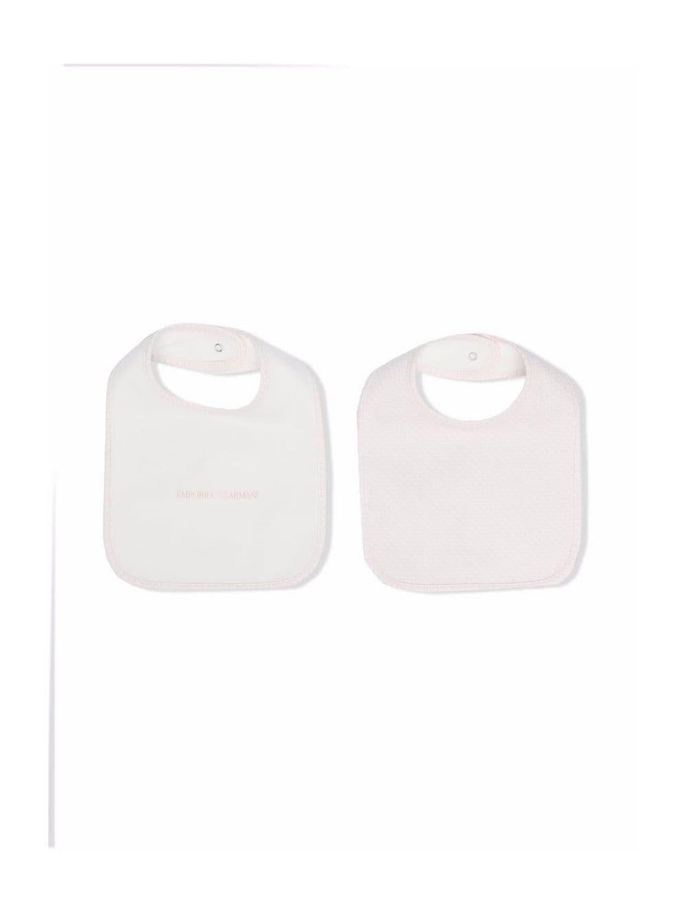 White and pink bib for newborn girls