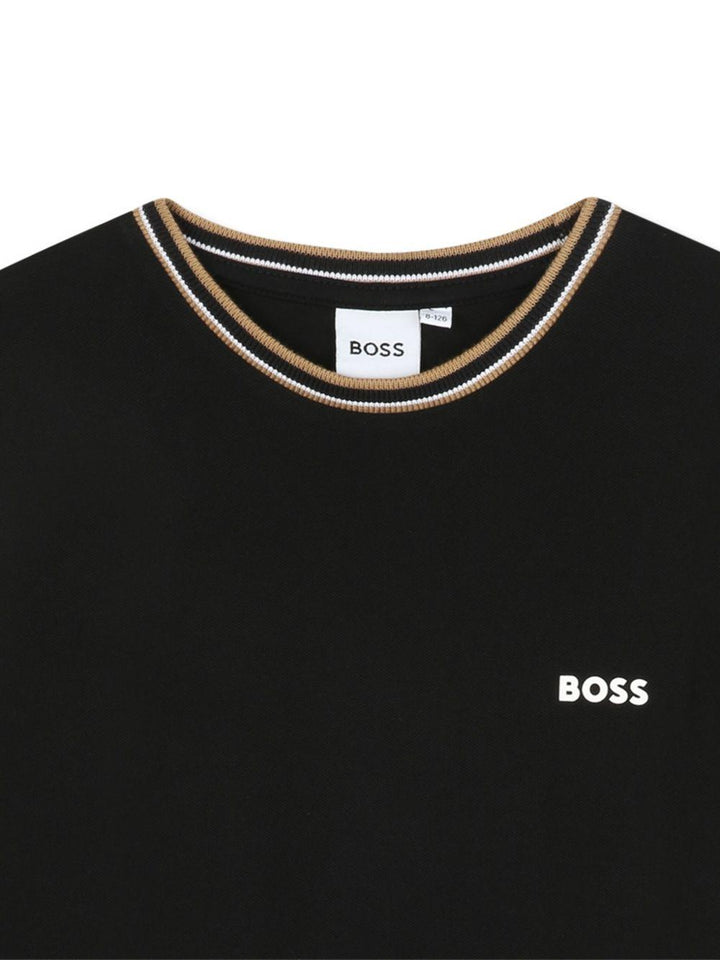 T-shirt nera per bambino J52368 09B Boss Kids 