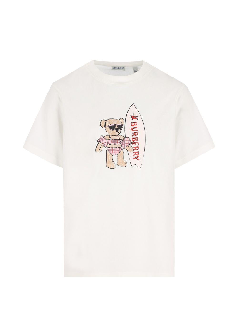 T-shirt bianca per bambina 8117541 A2014 Burberry Kids 