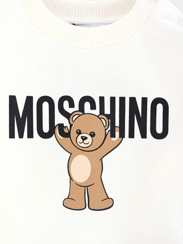 Felpa bianca per neonato MNF060LCA40 10063 Moschino Kids 