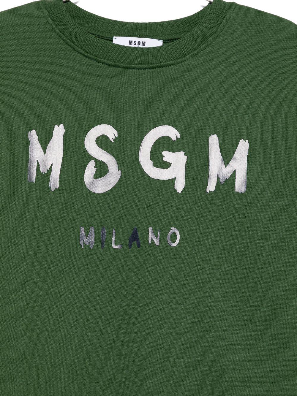 Felpa verde per bambino F5MSJUSW018 MS039 Msgm Kids 