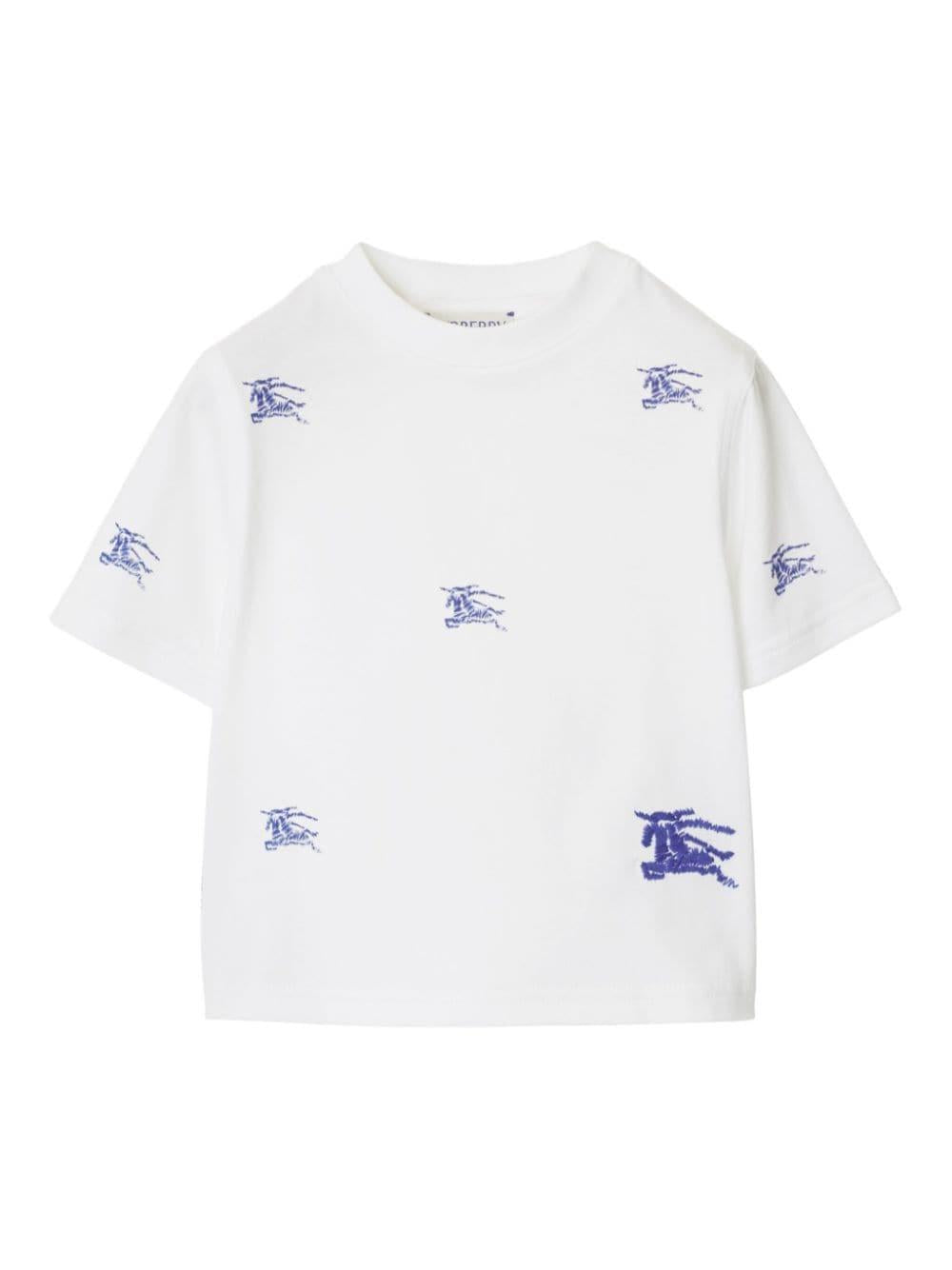 T-shirt unisex in cotone bianca 8093926 A1464 Burberry Kids 