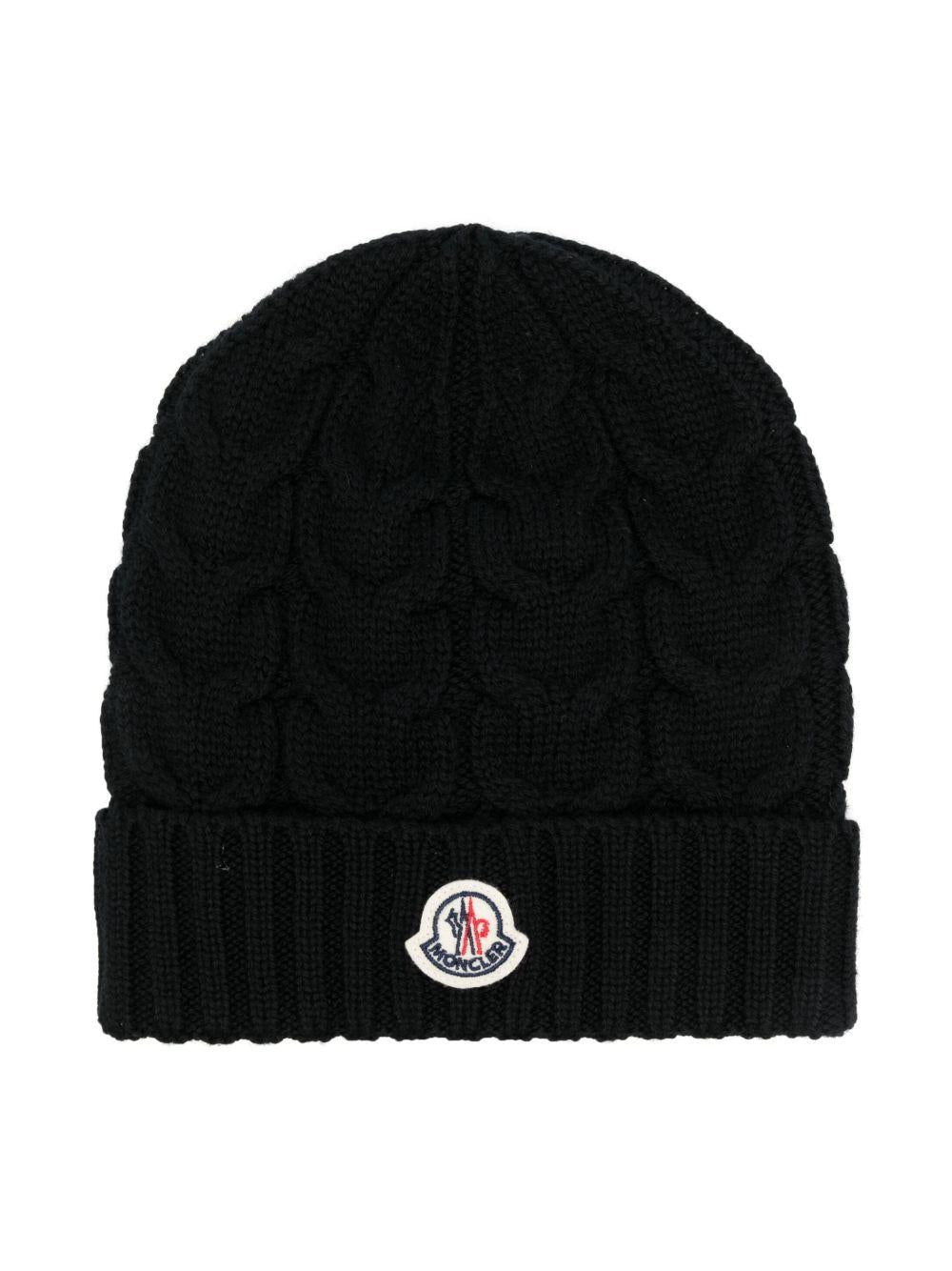 Cappello nero per bambino 9543B0002504S02 999 Moncler Kids 