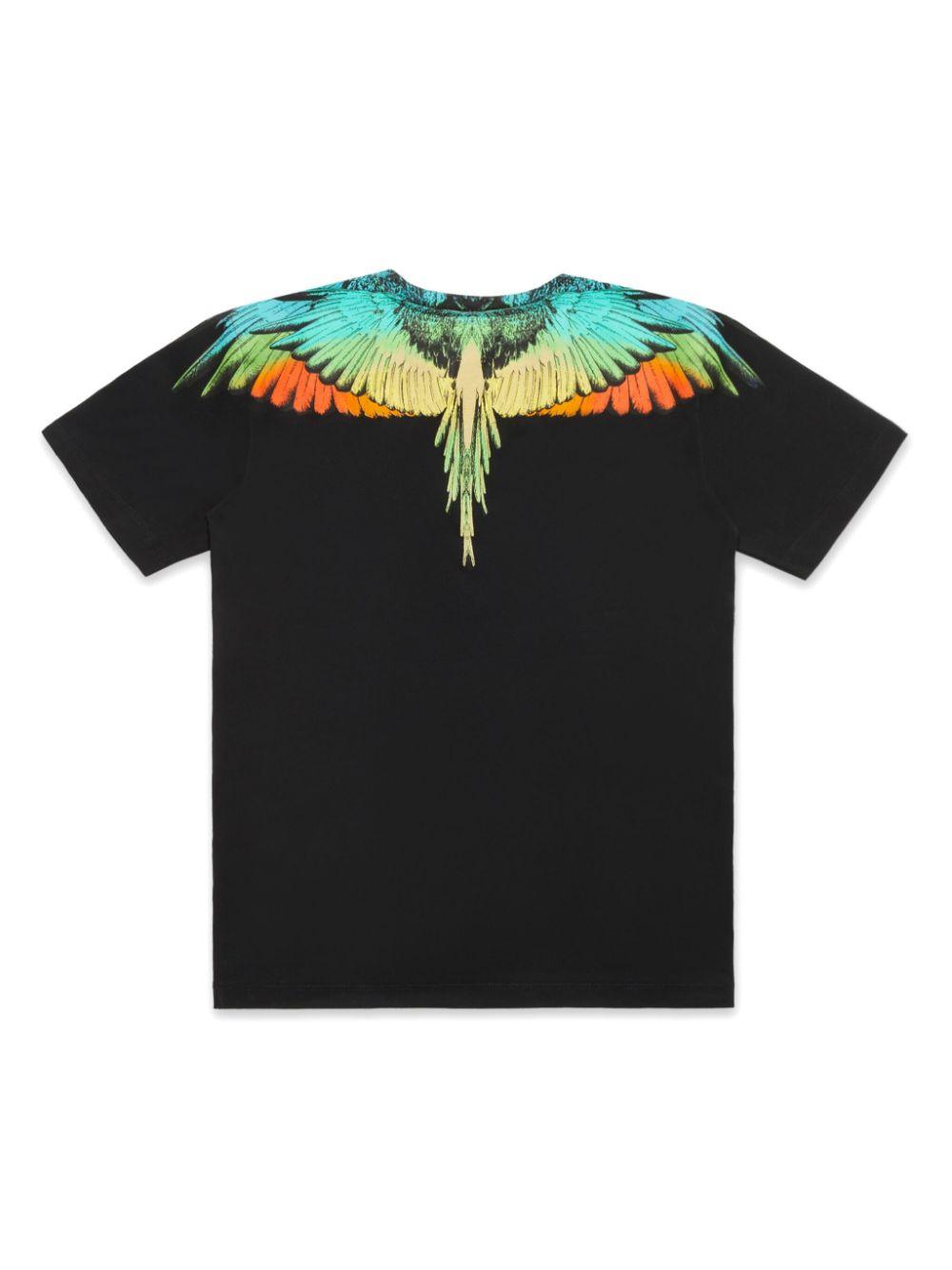 T-shirt per bambino in cotone nera con stampa CBAA001F24JER001 1084 Marcelo Burlon Kids 