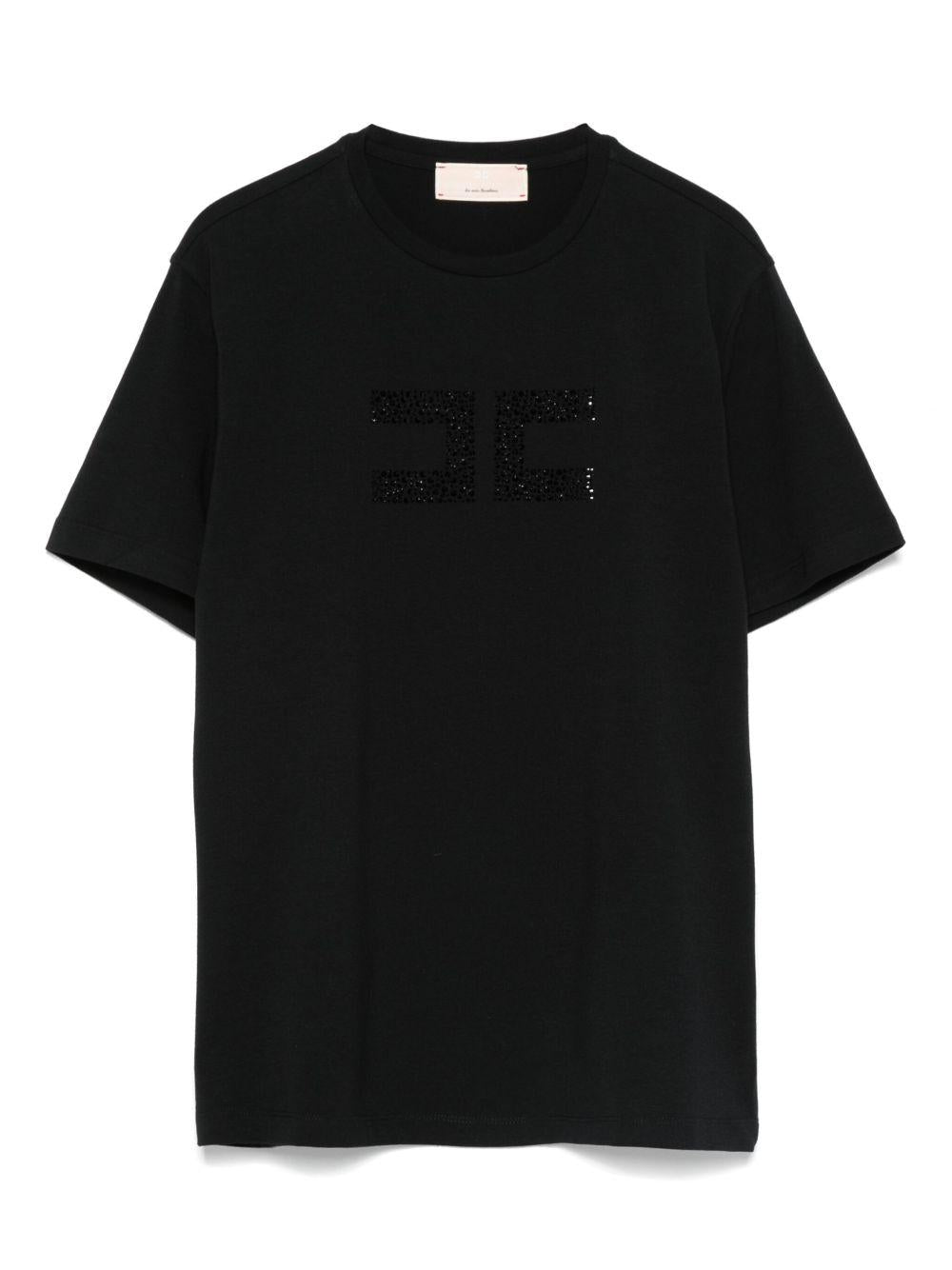 T-shirt nera per bambina EFTS2260JE006 D206 Elisabetta Franchi Kids 