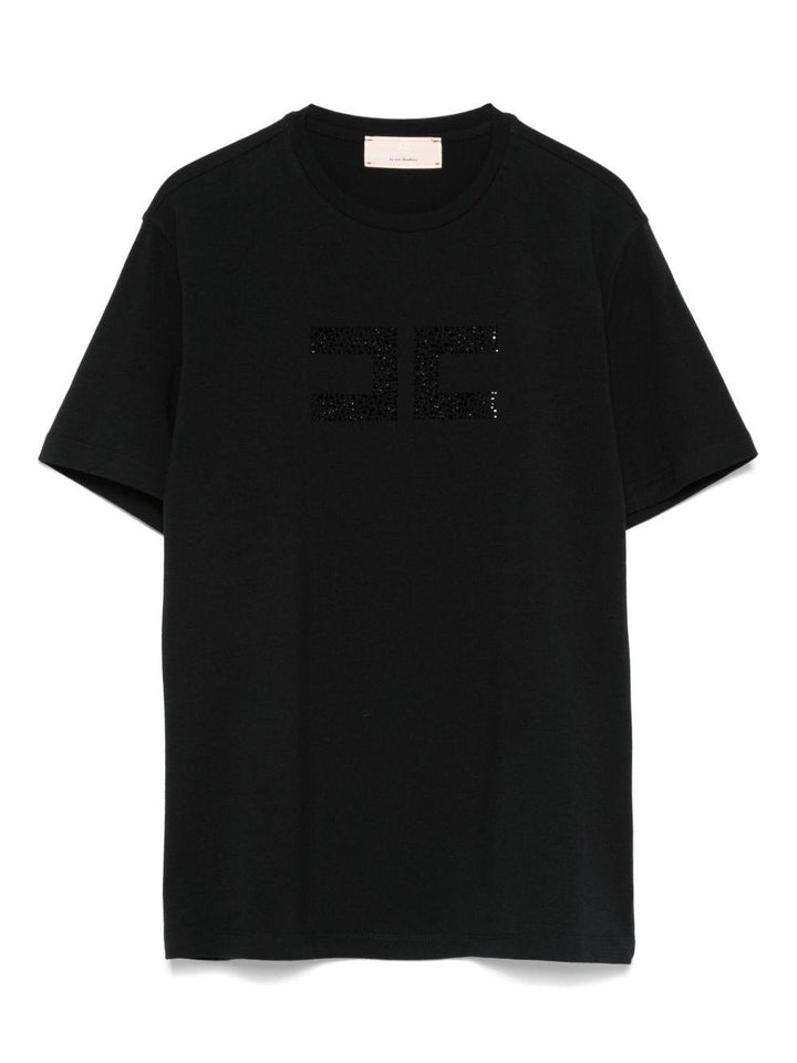 T-shirt nera per bambina EFTS2260JE006 D206 Elisabetta Franchi Kids 