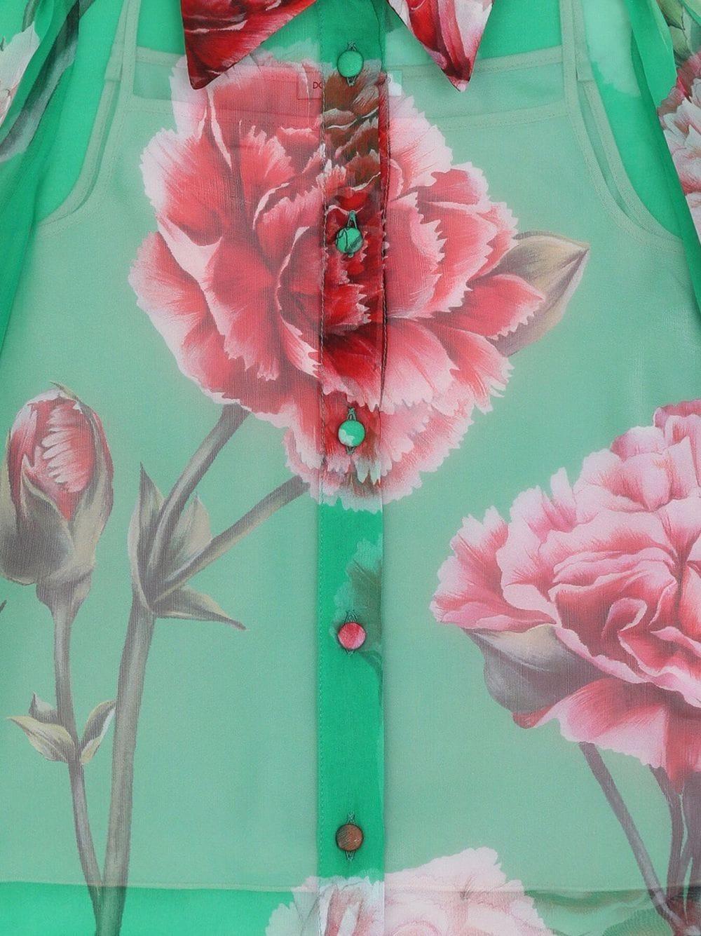 Camicia azzura per bambina con fiori