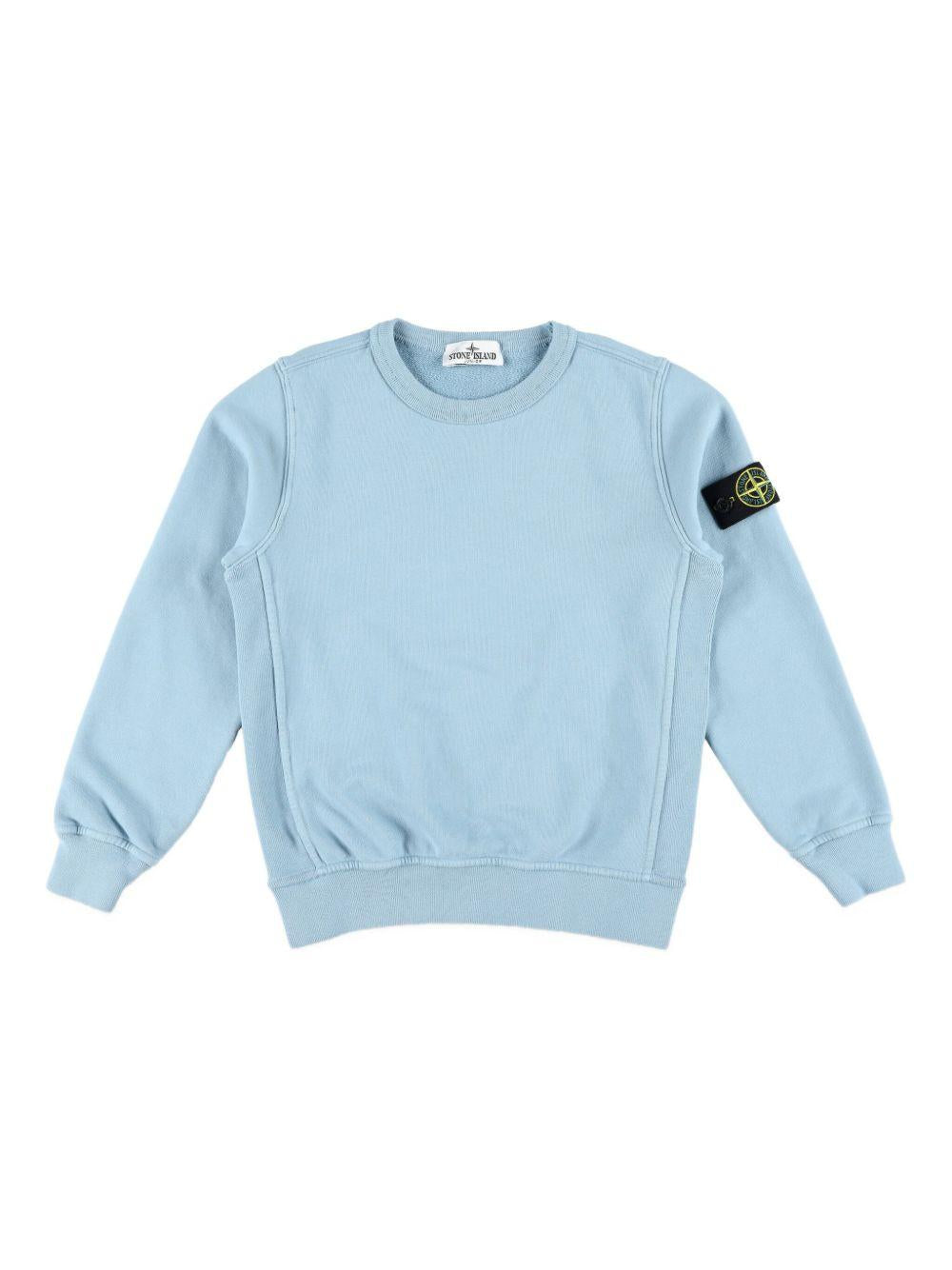 Felpa celeste per bambino 66100001S0A20 V004A Stone Island Kids 