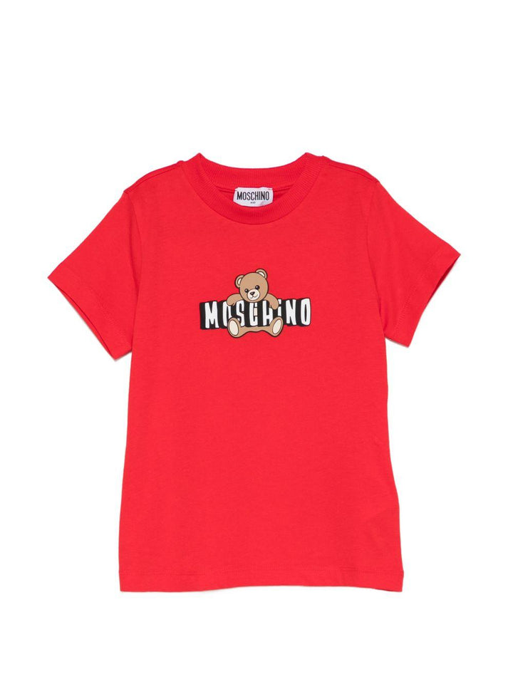 T-shirt rosso per bambino HZM058LAA03 50109 Moschino Kids 