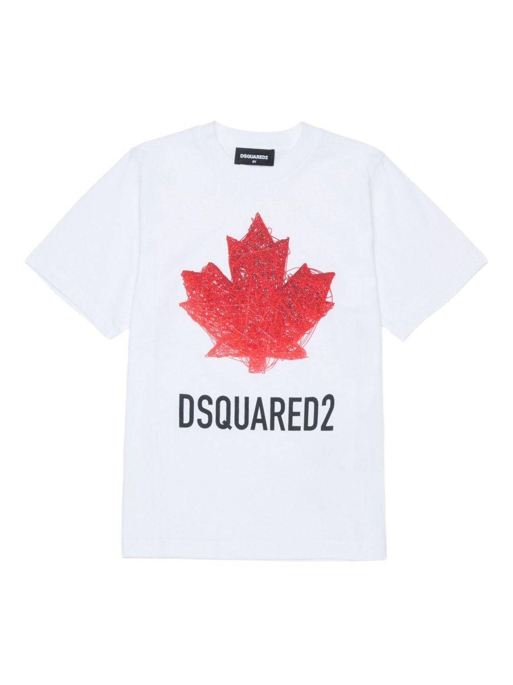 T-shirt bianco per bambino DQ3176D00XM DQ100 Dsquared2 Kids 