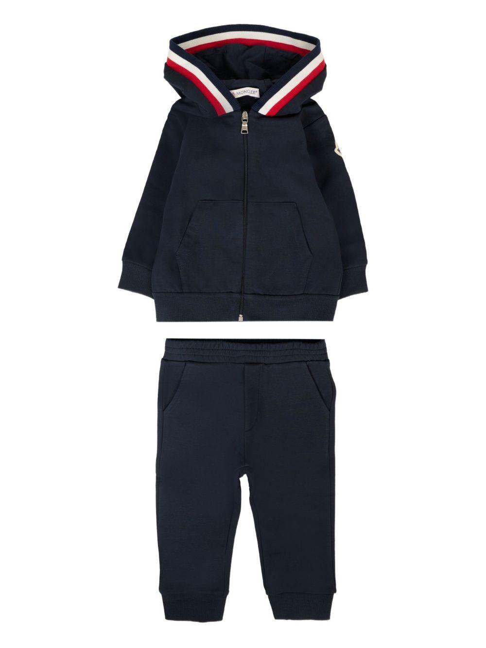 Completo sportivo blu navy per neonato 9518M0000789AM3 778 Moncler Kids 
