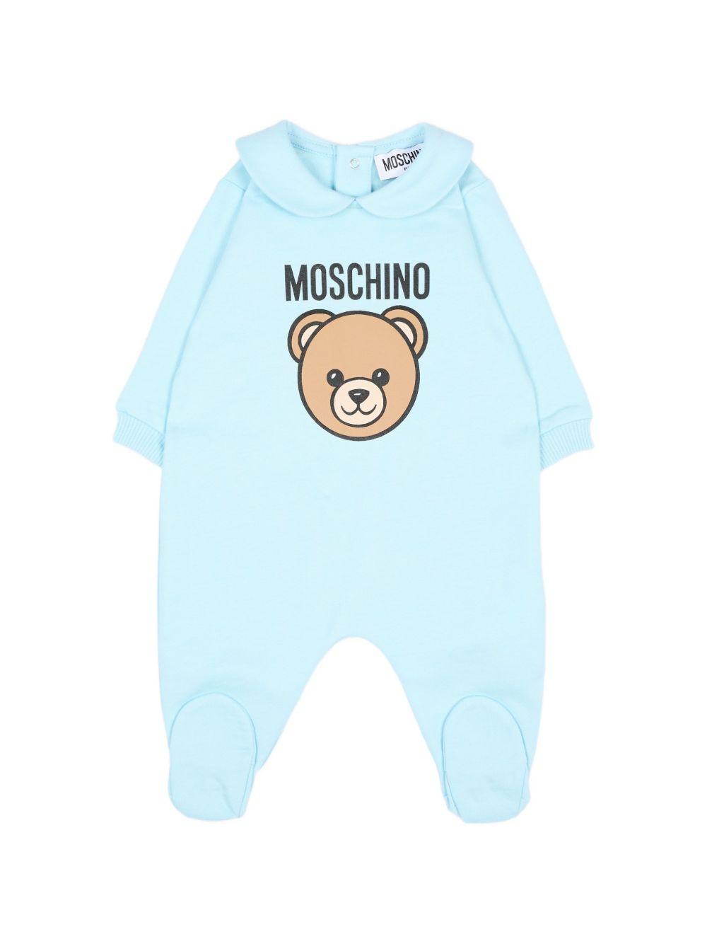 Kit tutina azzurra per neonato MUY09PLCA40 40304 Moschino Kids 