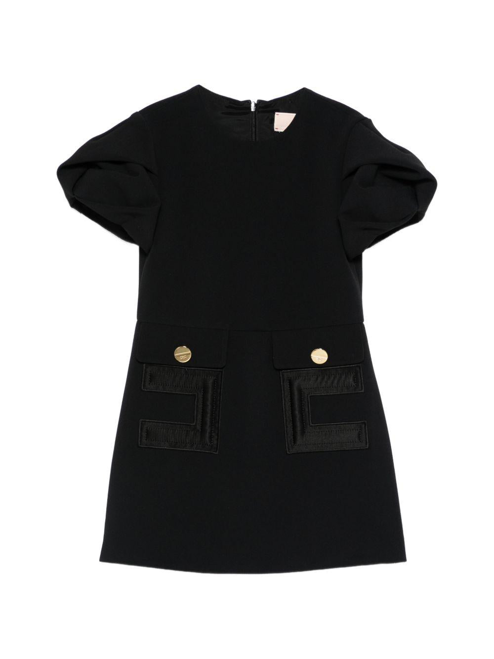 Abito nero per bambina EFAB6460GA022 N000 Elisabetta Franchi Kids 